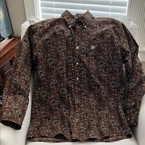 Cinch Men's Dark Brown Paisley Button Down Shirt